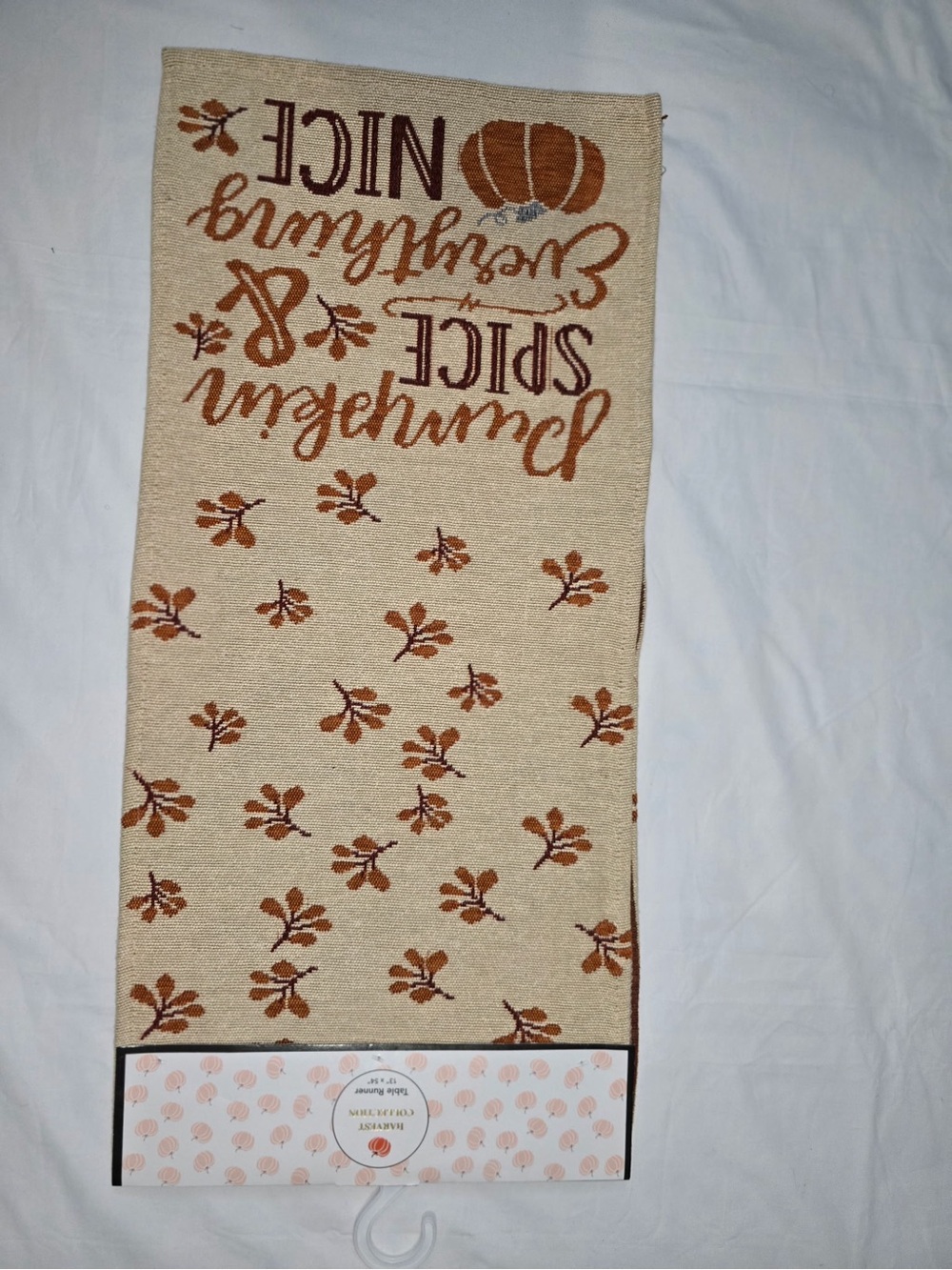 Autumn Pumpkin Spice Wall Tapestry - Beige & Rust